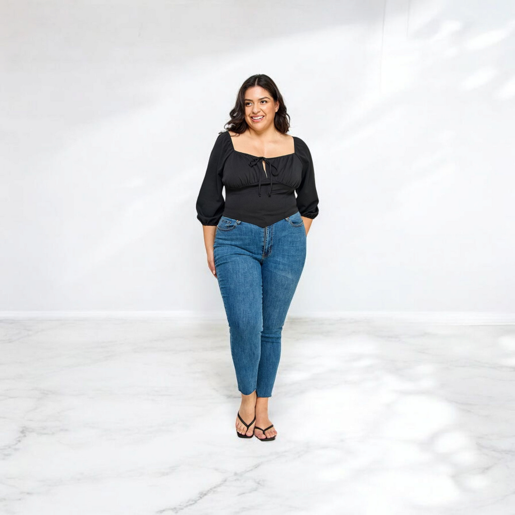 Square Neck Hem Top