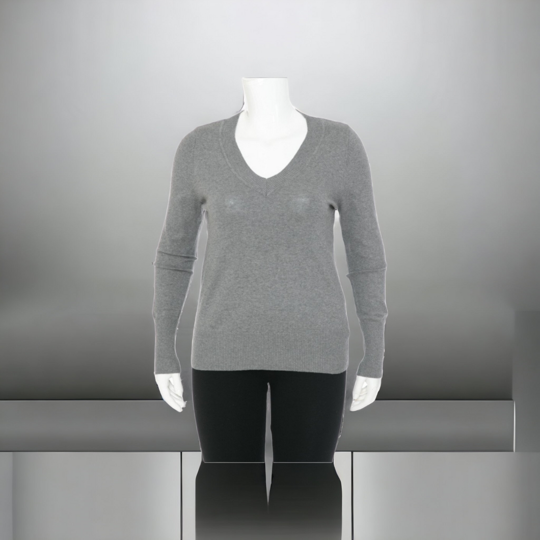 Grey V Neck Top