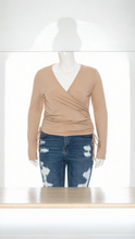 Load image into Gallery viewer, Ruched side V-neck

