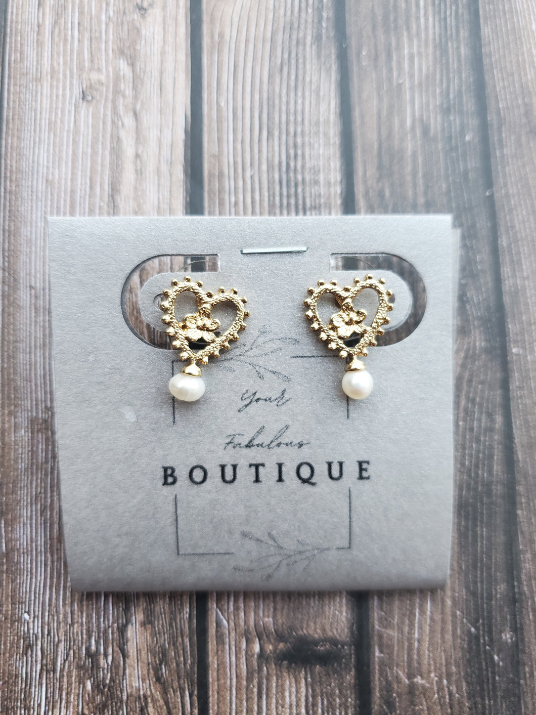 Heart Pearl Earrings