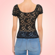 Load image into Gallery viewer, Floral Lace peasant top
