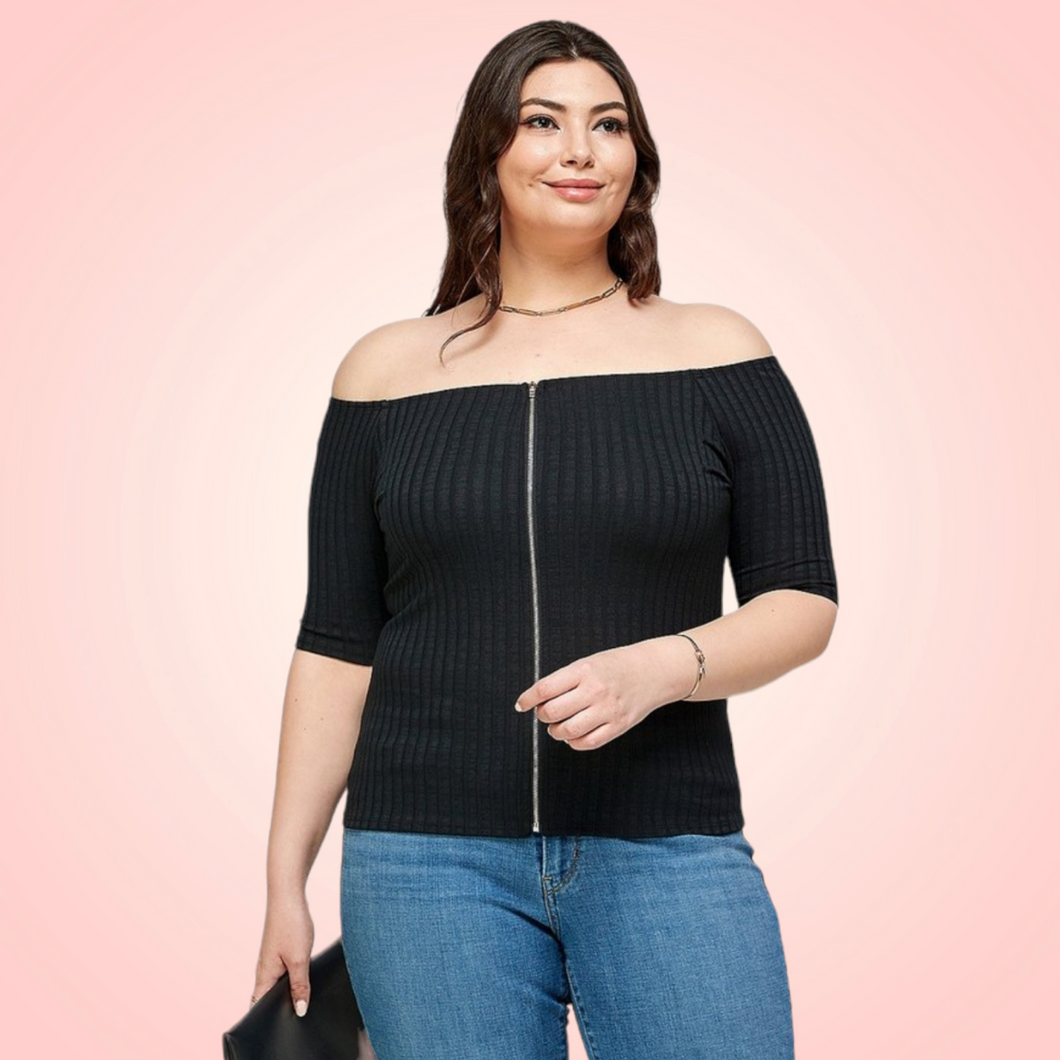 Black Zip Down